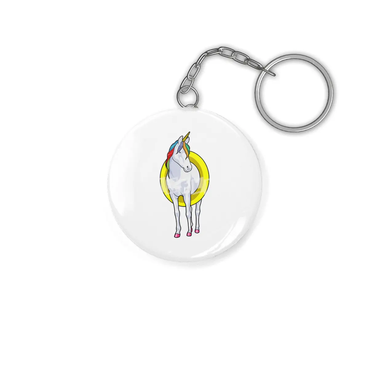 Unicorn at Swimming with Swim ring Anahtarlık