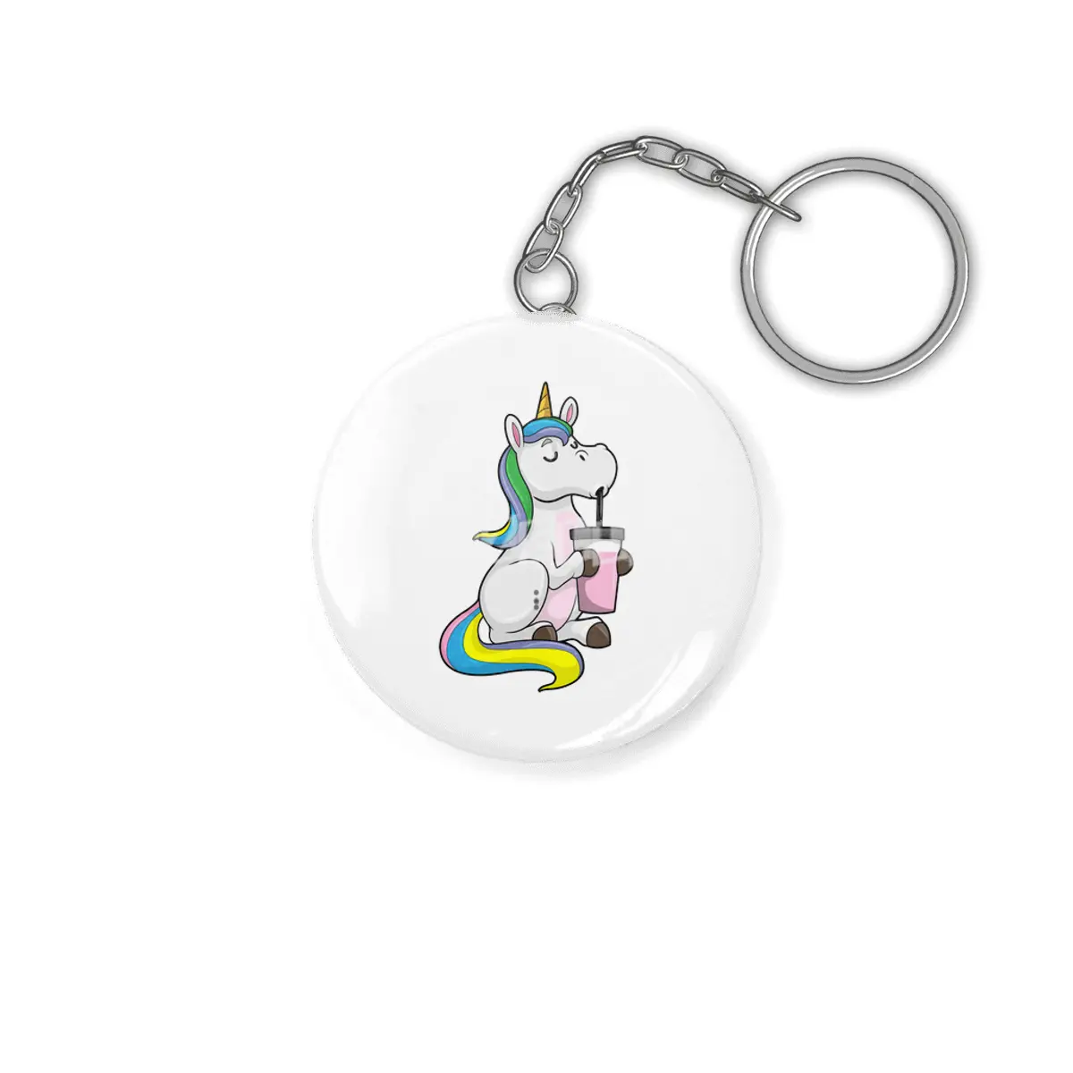 Unicorn with Bubble Tea Anahtarlık