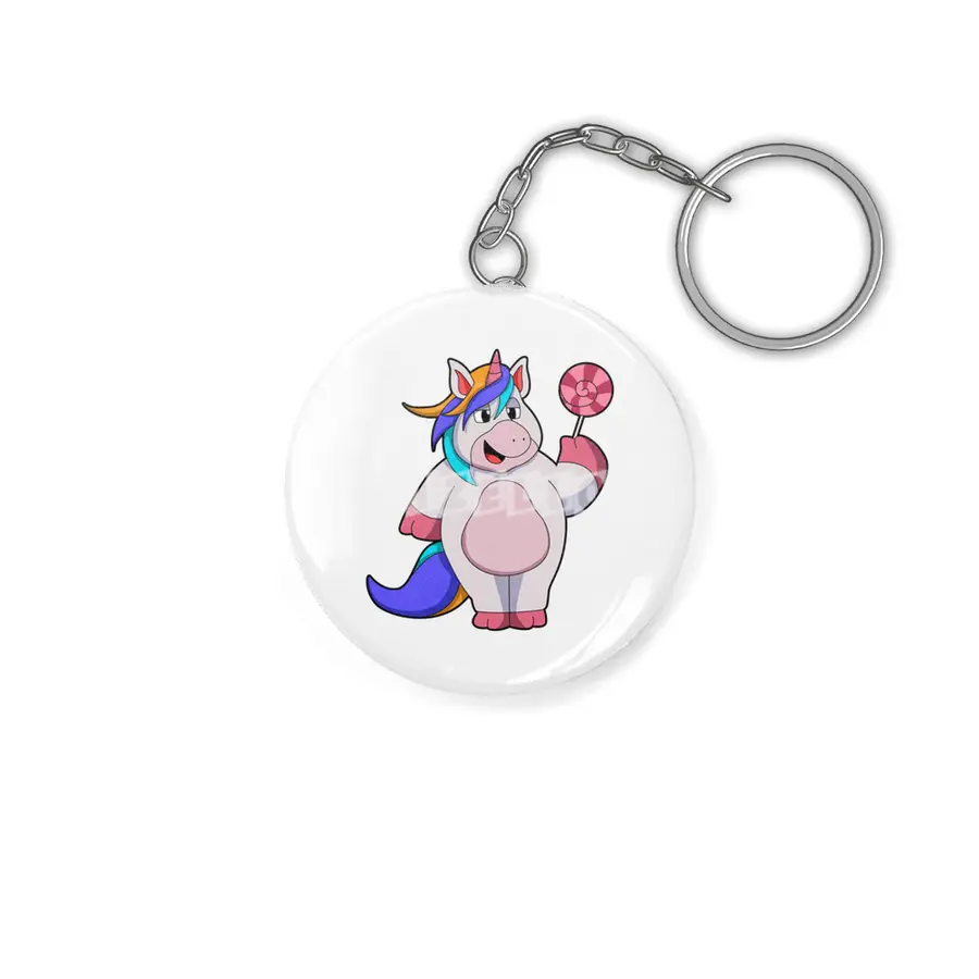 Unicorn with Lollipop Anahtarlık