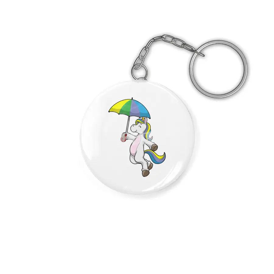 Unicorn with Umbrella Anahtarlık