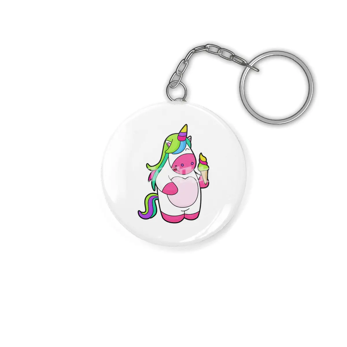 Unicorn with Waffle Ice cream Anahtarlık