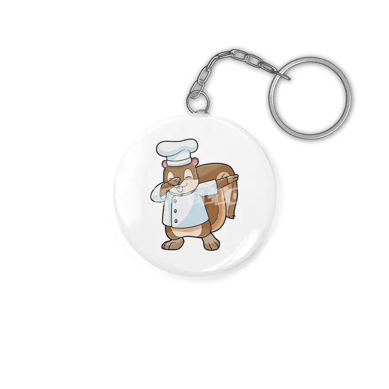 Squirrel as Cook with Cooking apron Anahtarlık
