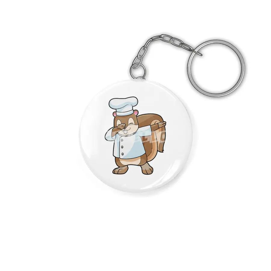 Squirrel as Cook with Cooking apron Anahtarlık