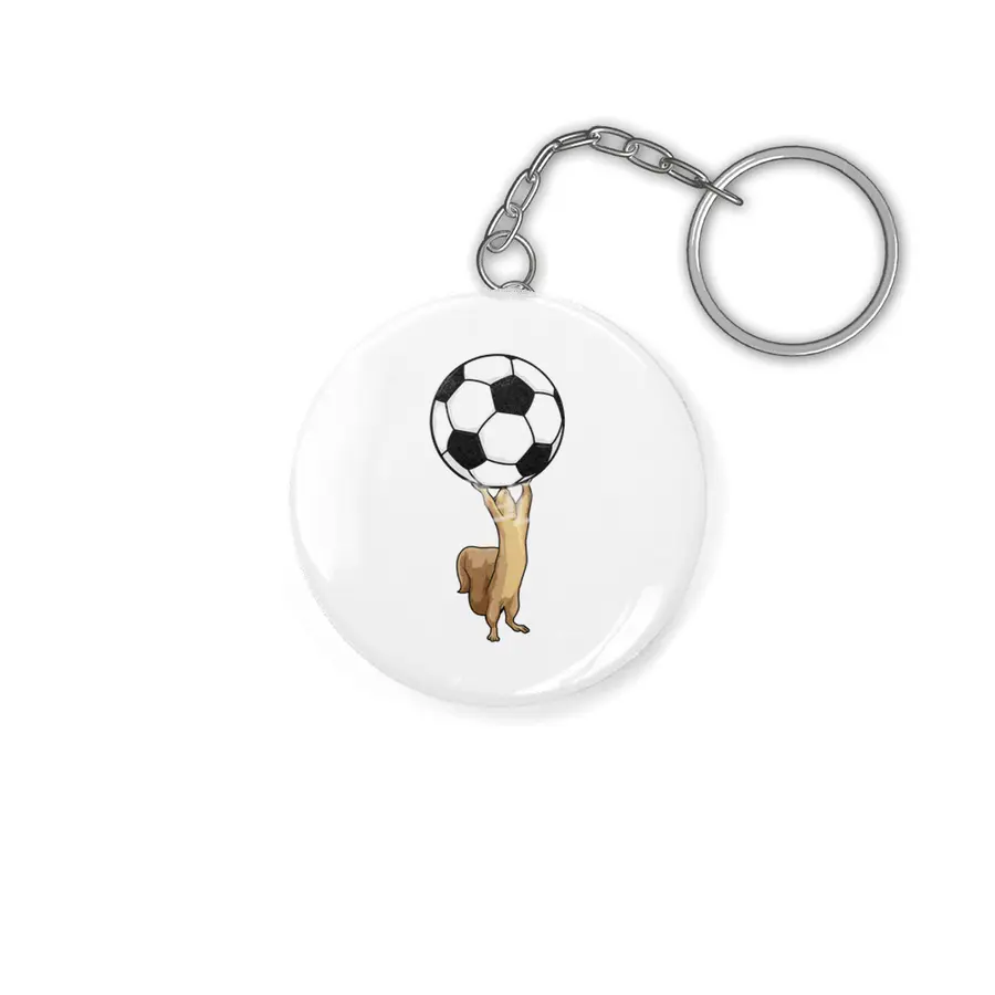 Squirrel with Soccer ball Anahtarlık