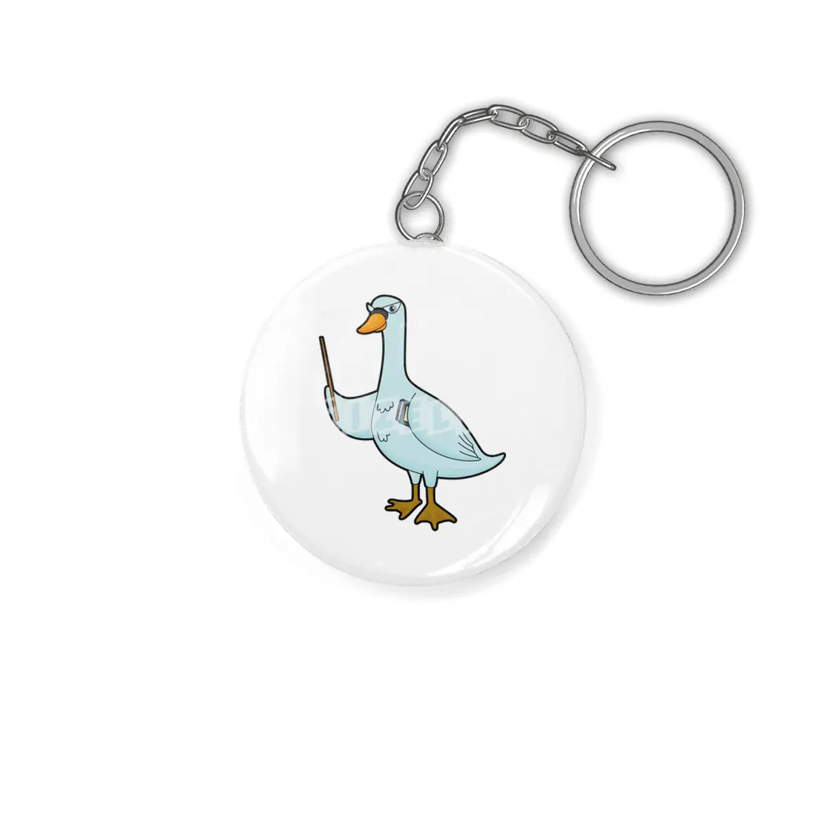 Swan as Teacher with Book & Pointer Anahtarlık