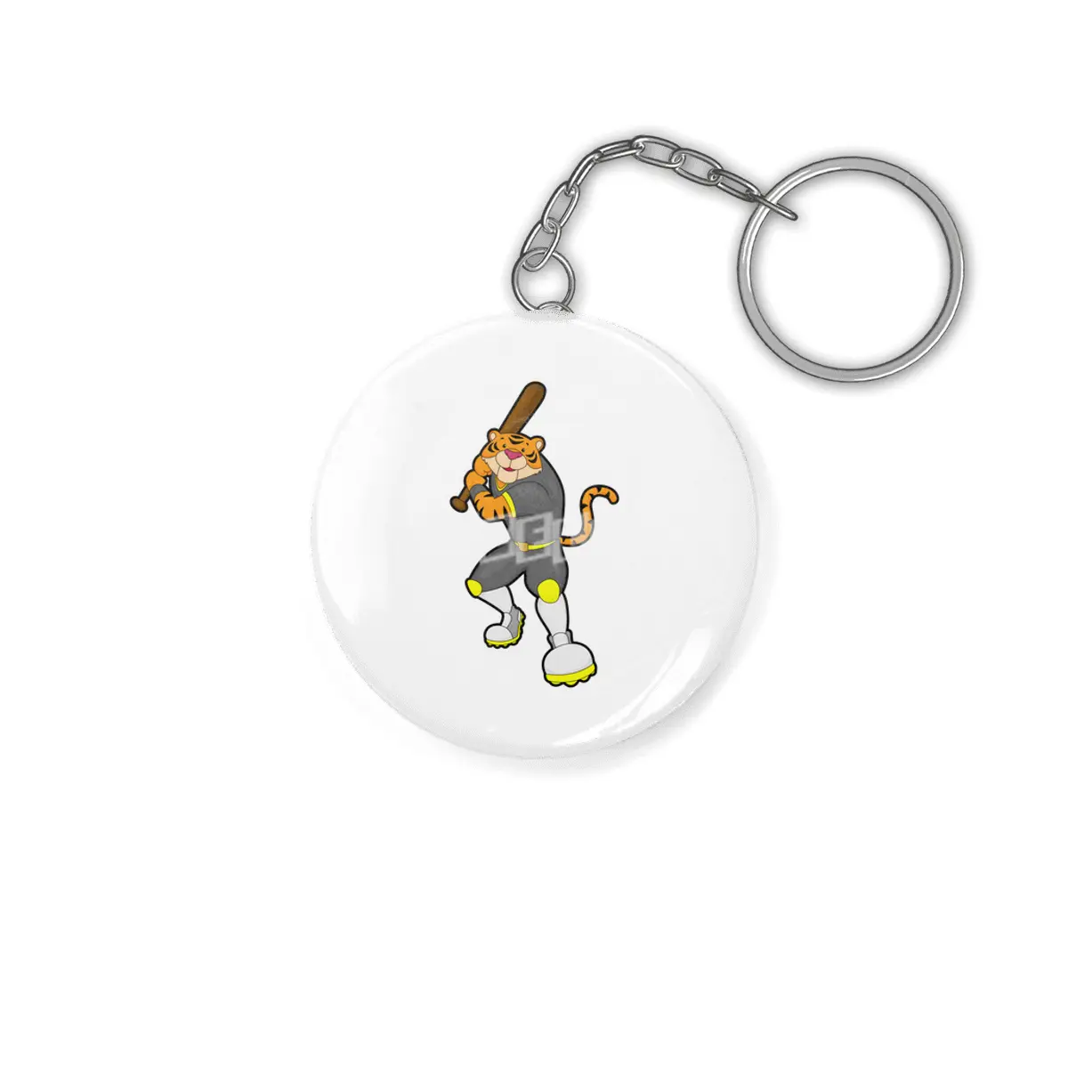 Tiger as Baseball player with Baseball bat Anahtarlık
