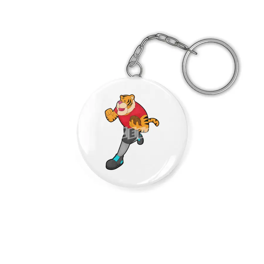 Tiger as Football player with Football Anahtarlık