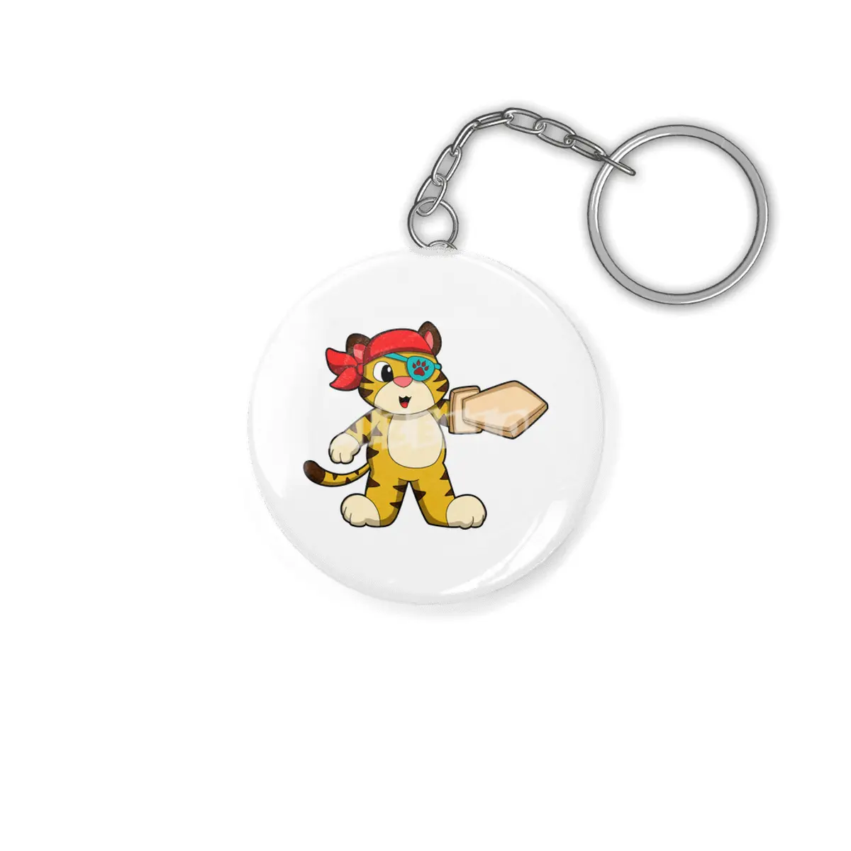 Tiger as Pirate with Eye patch & Sword Anahtarlık