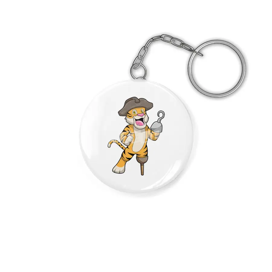 Tiger as Pirate with Wooden leg & Hooked hand Anahtarlık