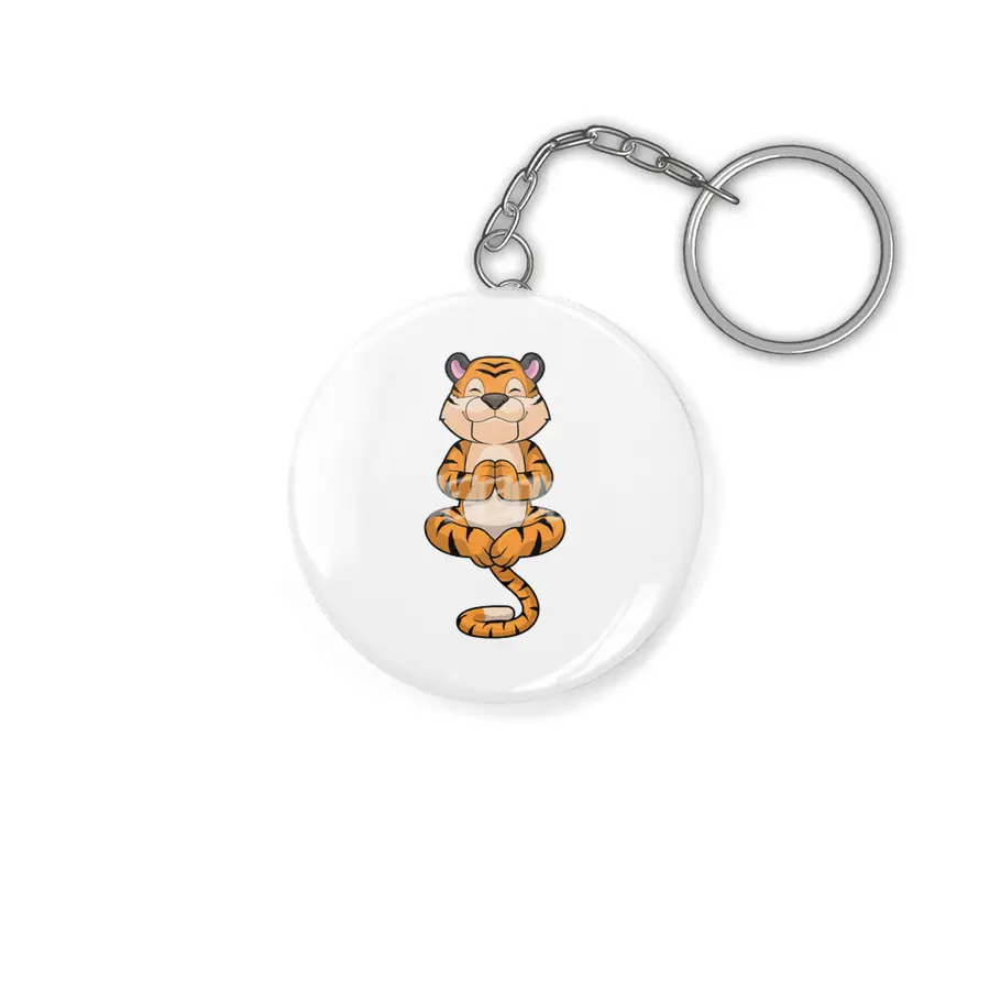 Tiger at Yoga Fitness Anahtarlık