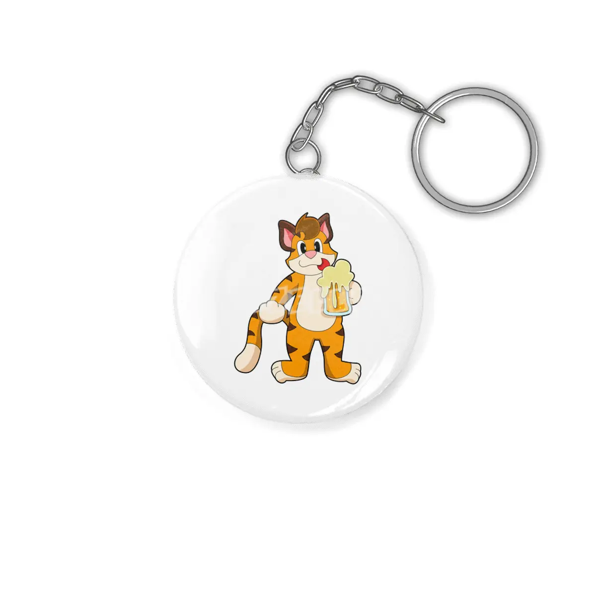 Tiger with Mug of Beer Anahtarlık