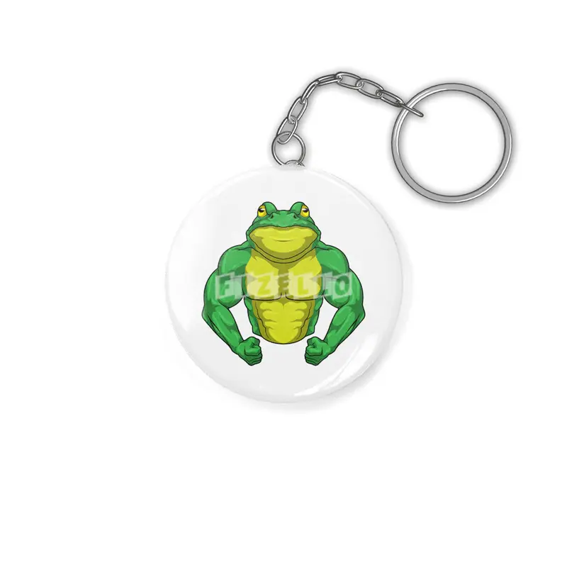 Toad as Bodybuilder with big Muscles Anahtarlık
