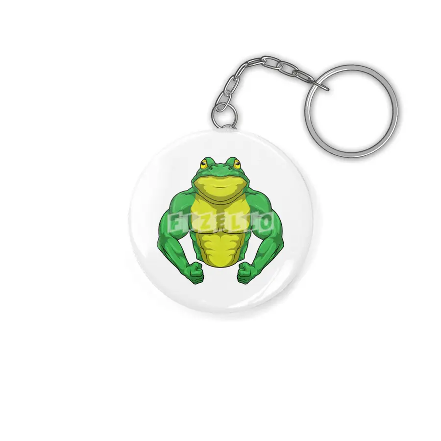 Toad as Bodybuilder with big Muscles Anahtarlık
