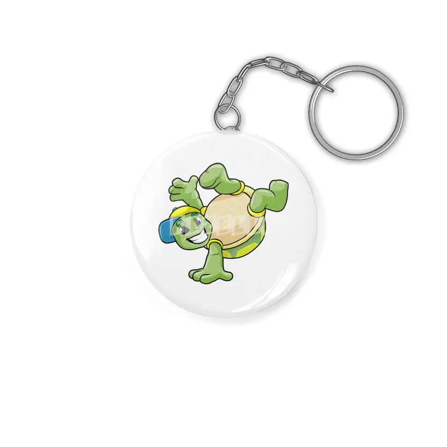 Turtle at Hip Hop break dance with Cap Anahtarlık