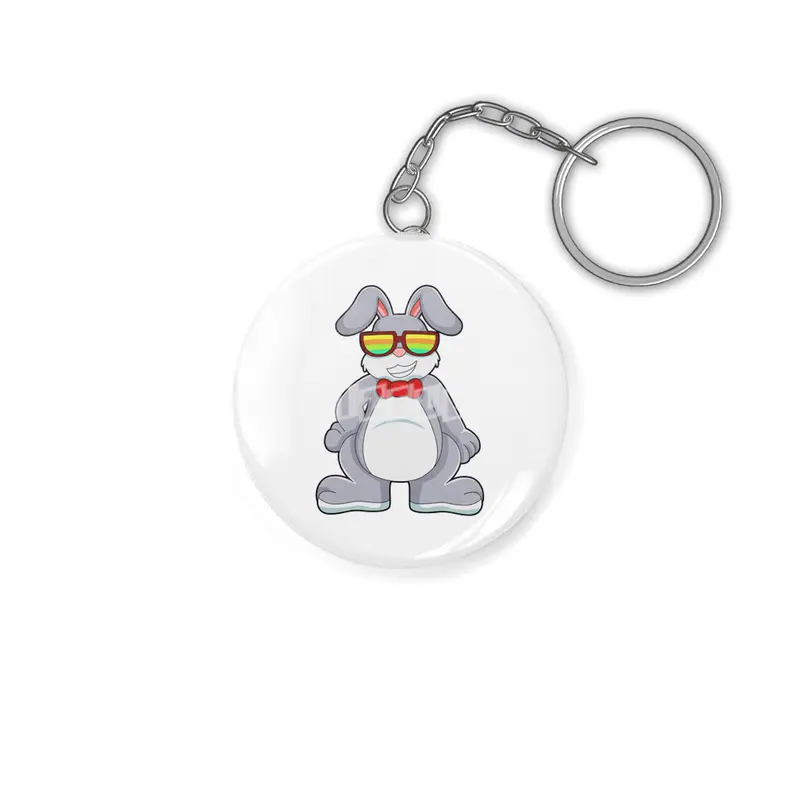 Rabbit with Sunglasses & Tie Anahtarlık