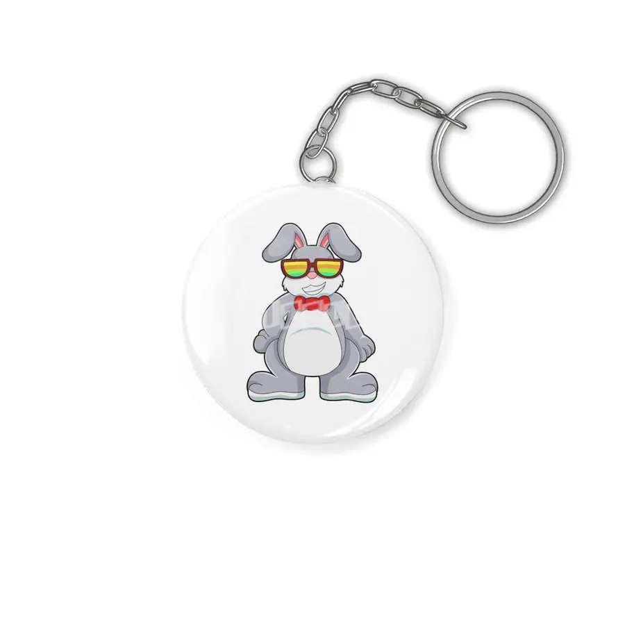 Rabbit with Sunglasses & Tie Anahtarlık