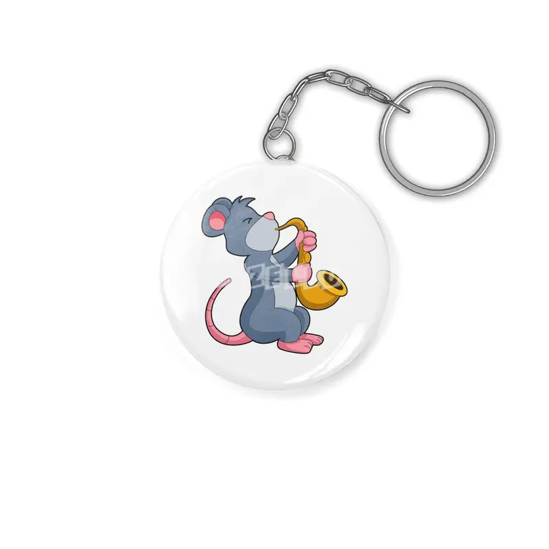 Rat at Music with Saxophone Anahtarlık