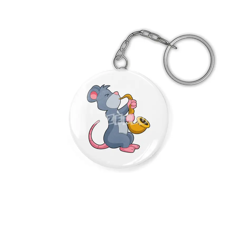 Rat at Music with Saxophone Anahtarlık