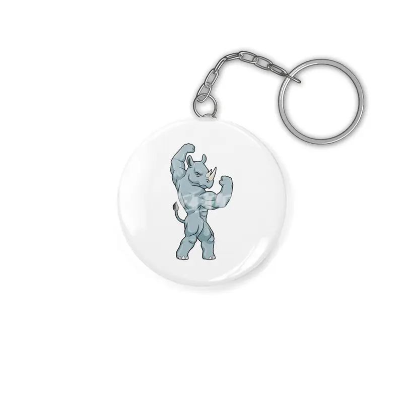 Rhino as Bodybuilder extreme Anahtarlık