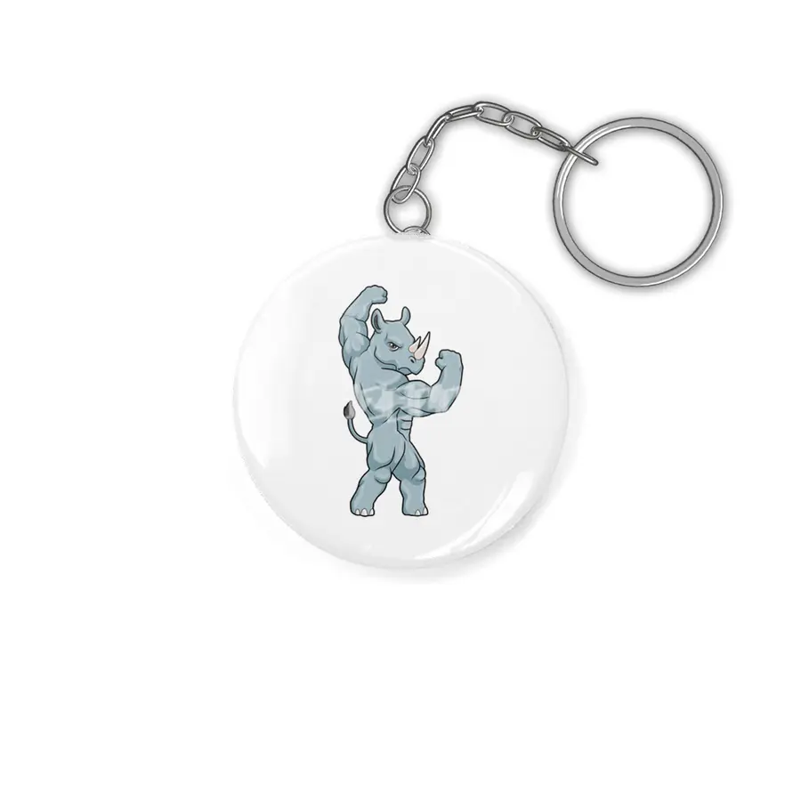 Rhino as Bodybuilder extreme Anahtarlık