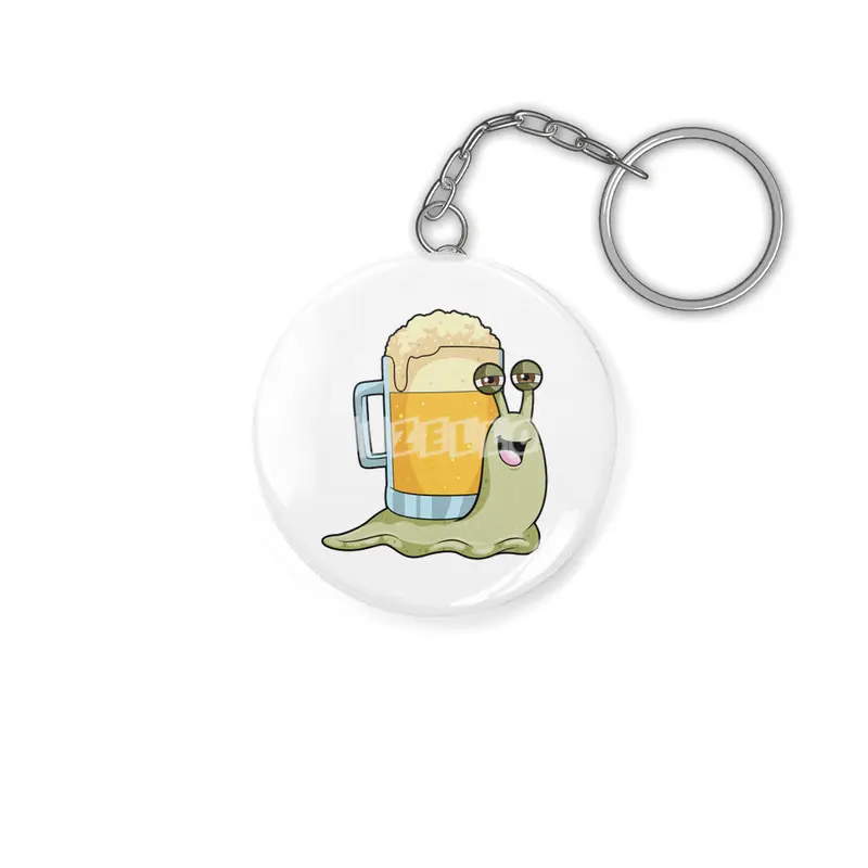 Snail with Glass of Beer Anahtarlık