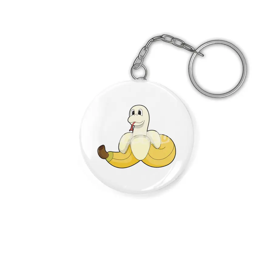 Snake with Banana Anahtarlık