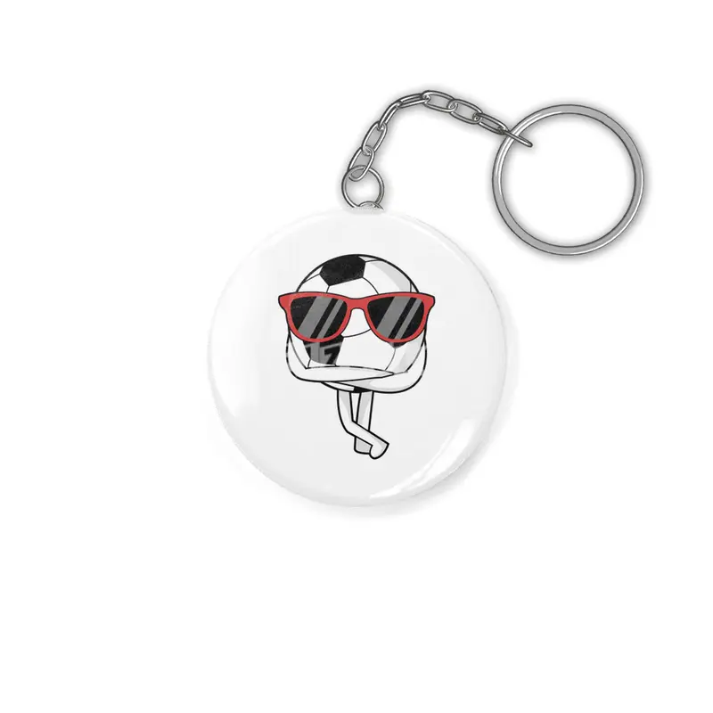 Soccer player with Sunglasses at Soccer Anahtarlık