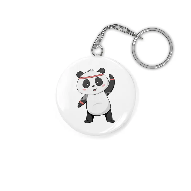 Panda at Fitness with Headband & Sweatband Anahtarlık
