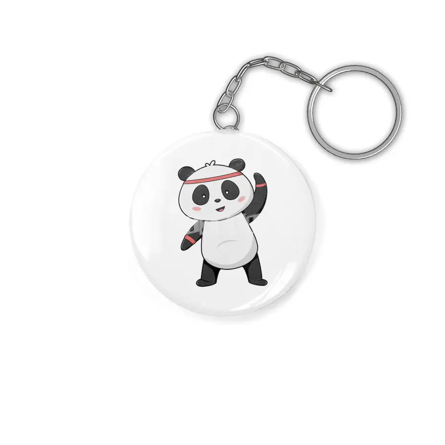 Panda at Fitness with Headband & Sweatband Anahtarlık