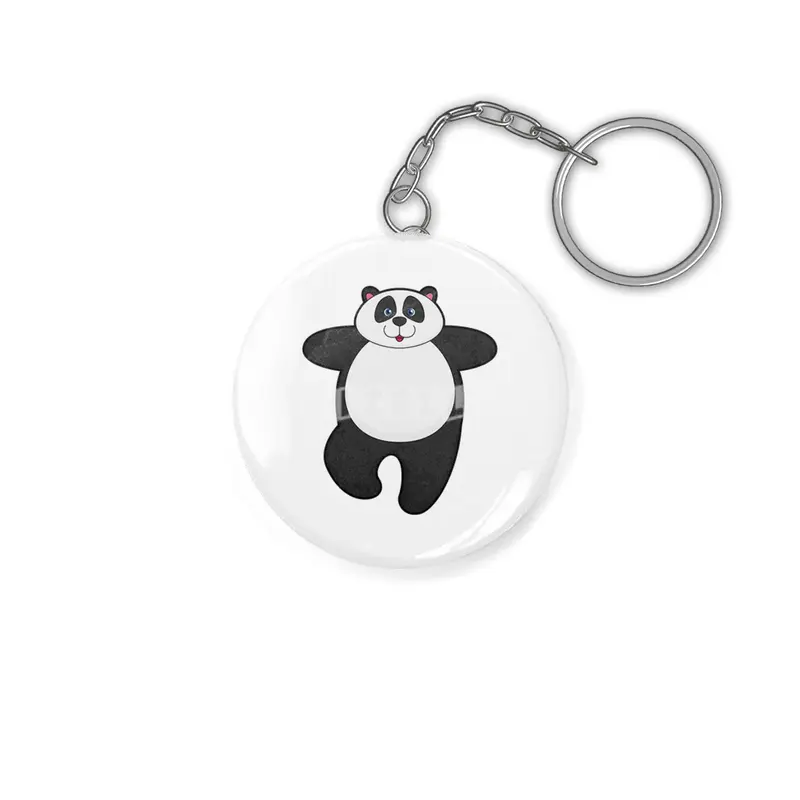 Panda at Yoga Stretching exercise Anahtarlık