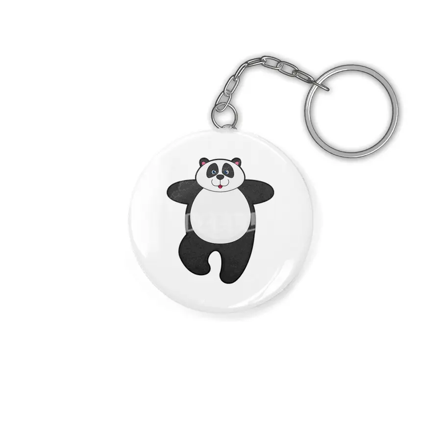 Panda at Yoga Stretching exercise Anahtarlık