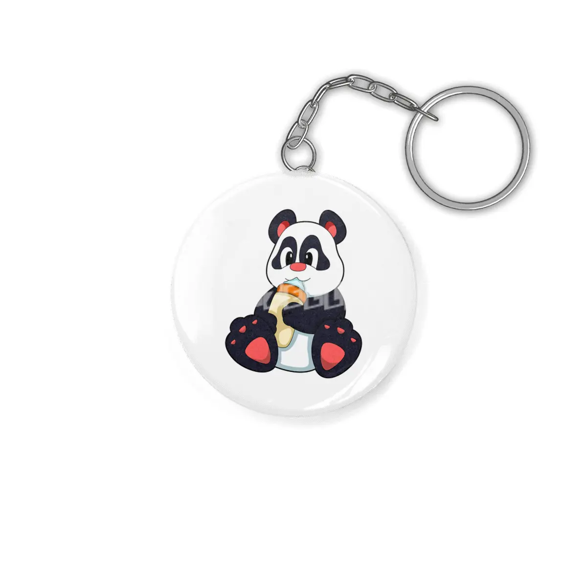 Panda with Baby bottle with Milk Anahtarlık