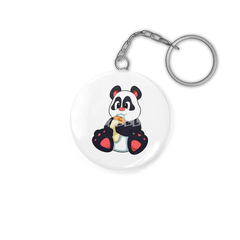 Panda with Baby bottle with Milk Anahtarlık