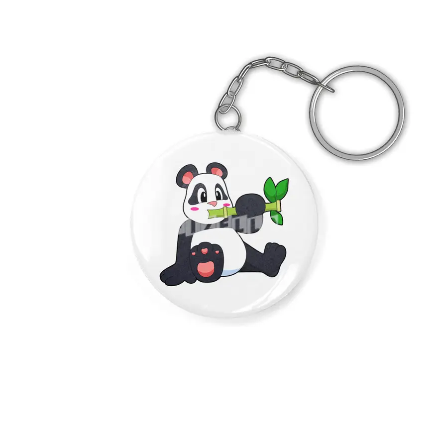 Panda with Bamboo Anahtarlık