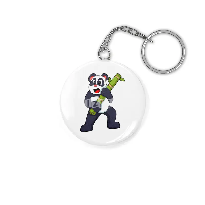 Panda with Bamboo Anahtarlık