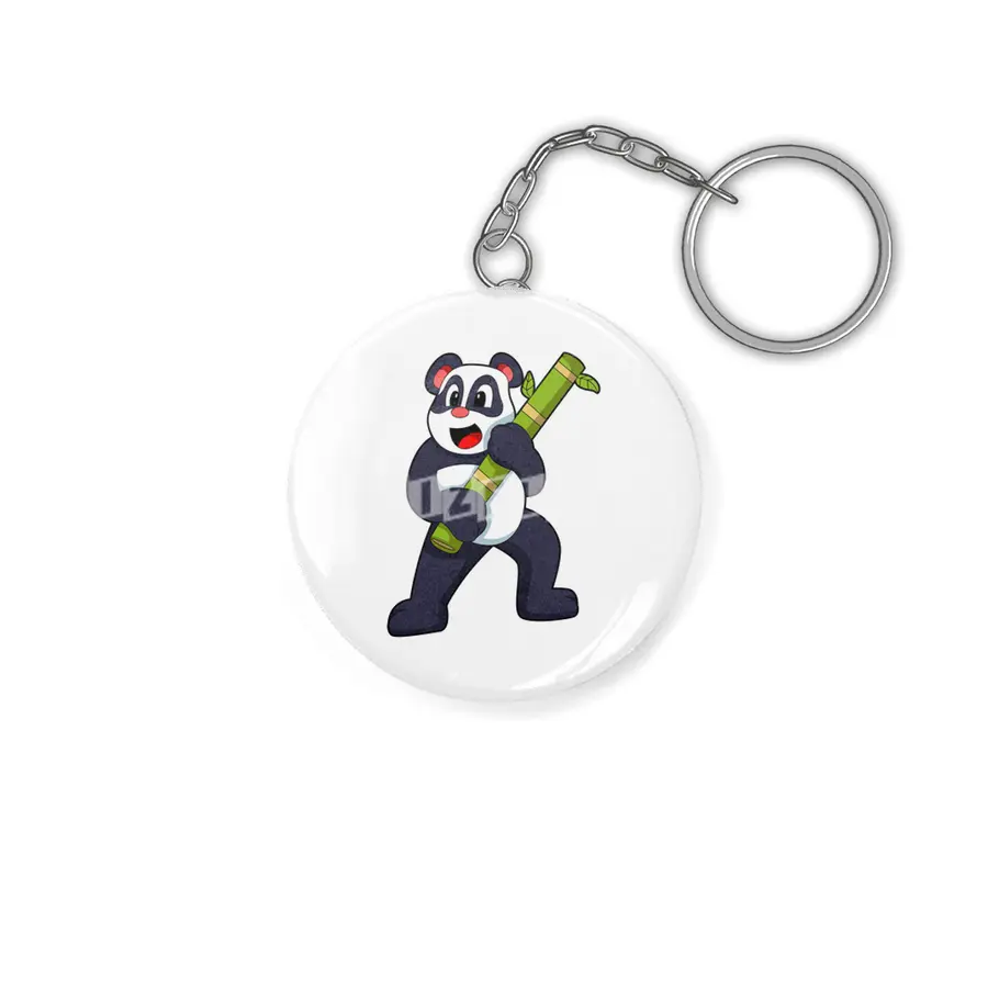 Panda with Bamboo Anahtarlık