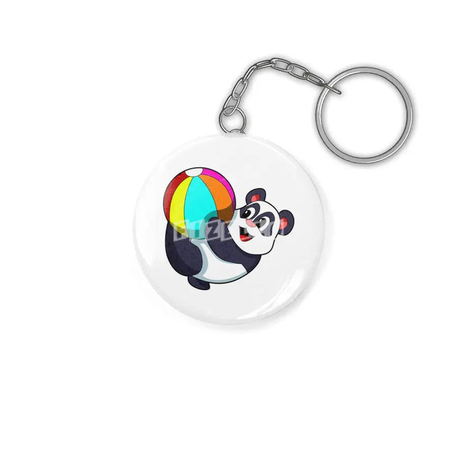 Panda with Beach ball Anahtarlık