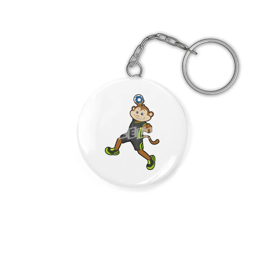 Monkey at Handball player with Handball Anahtarlık