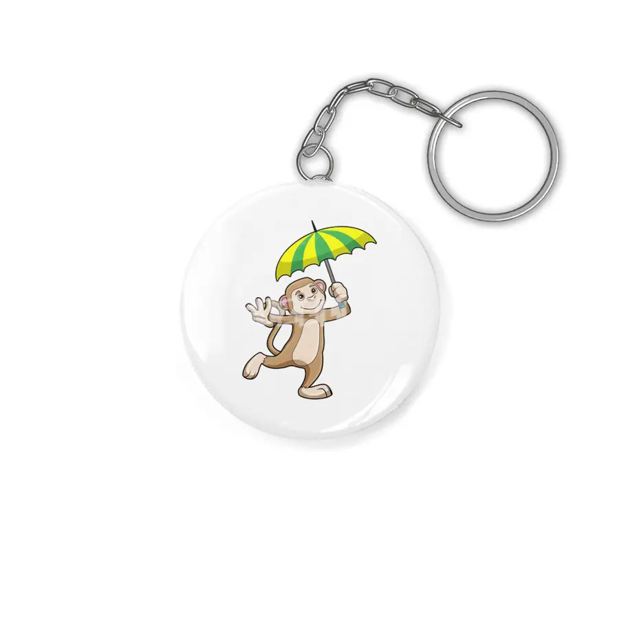 Monkey Rain Umbrella Anahtarlık