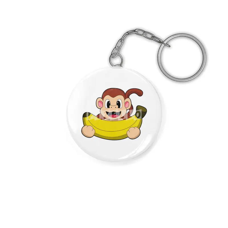 Monkey with Banana Anahtarlık