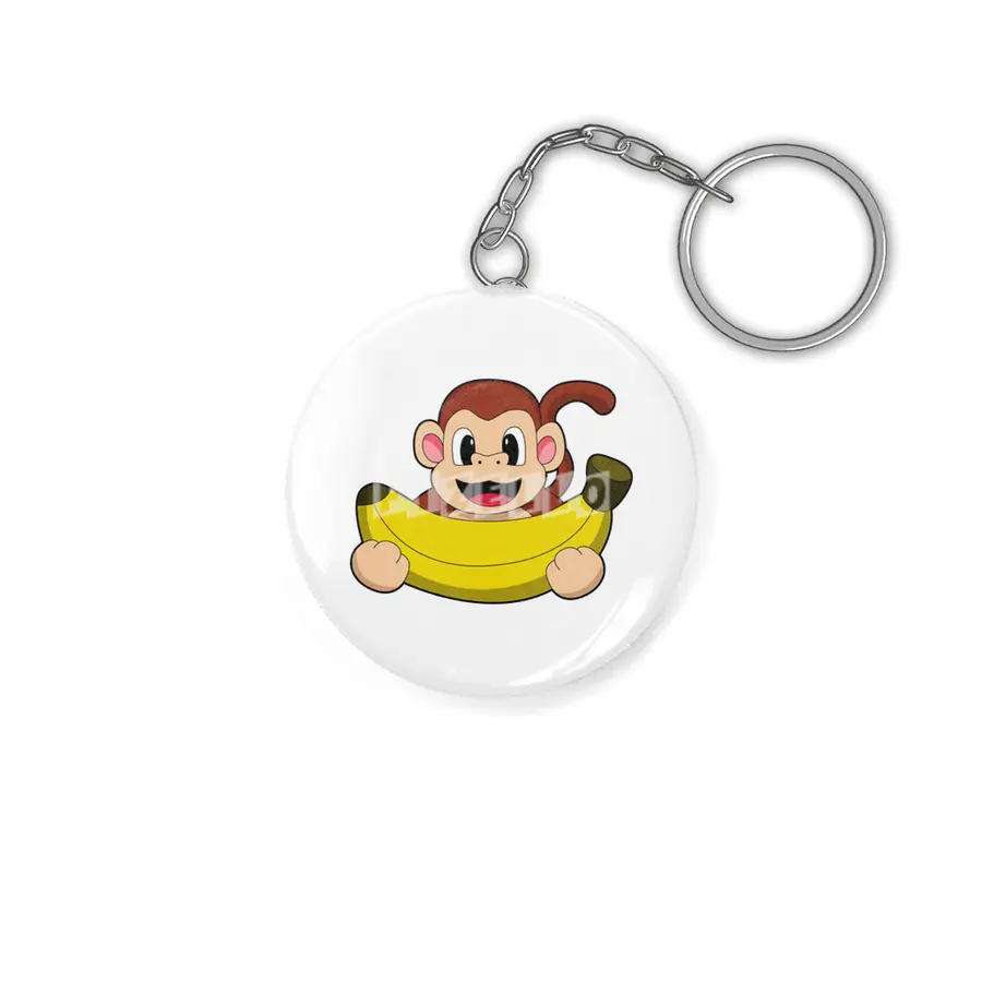 Monkey with Banana Anahtarlık