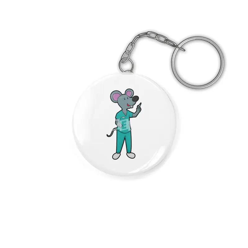 Mouse as Nurse at Vaccination with Syringe Anahtarlık