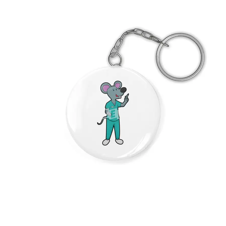 Mouse as Nurse at Vaccination with Syringe Anahtarlık