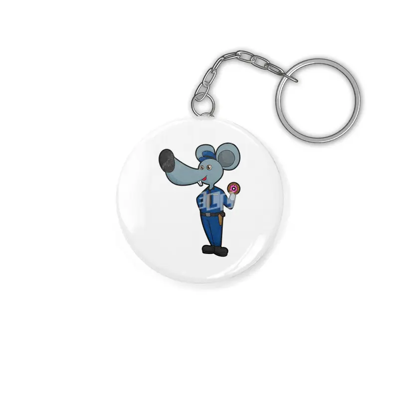 Mouse as Police officer with Donut Anahtarlık