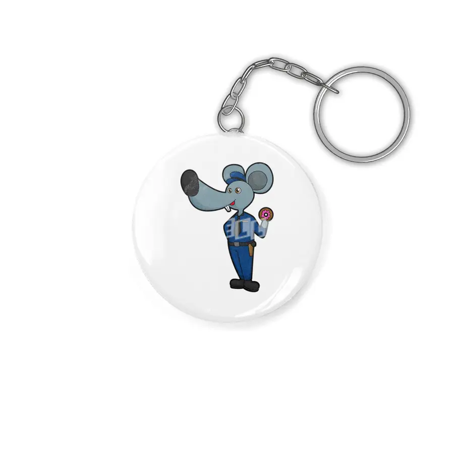 Mouse as Police officer with Donut Anahtarlık