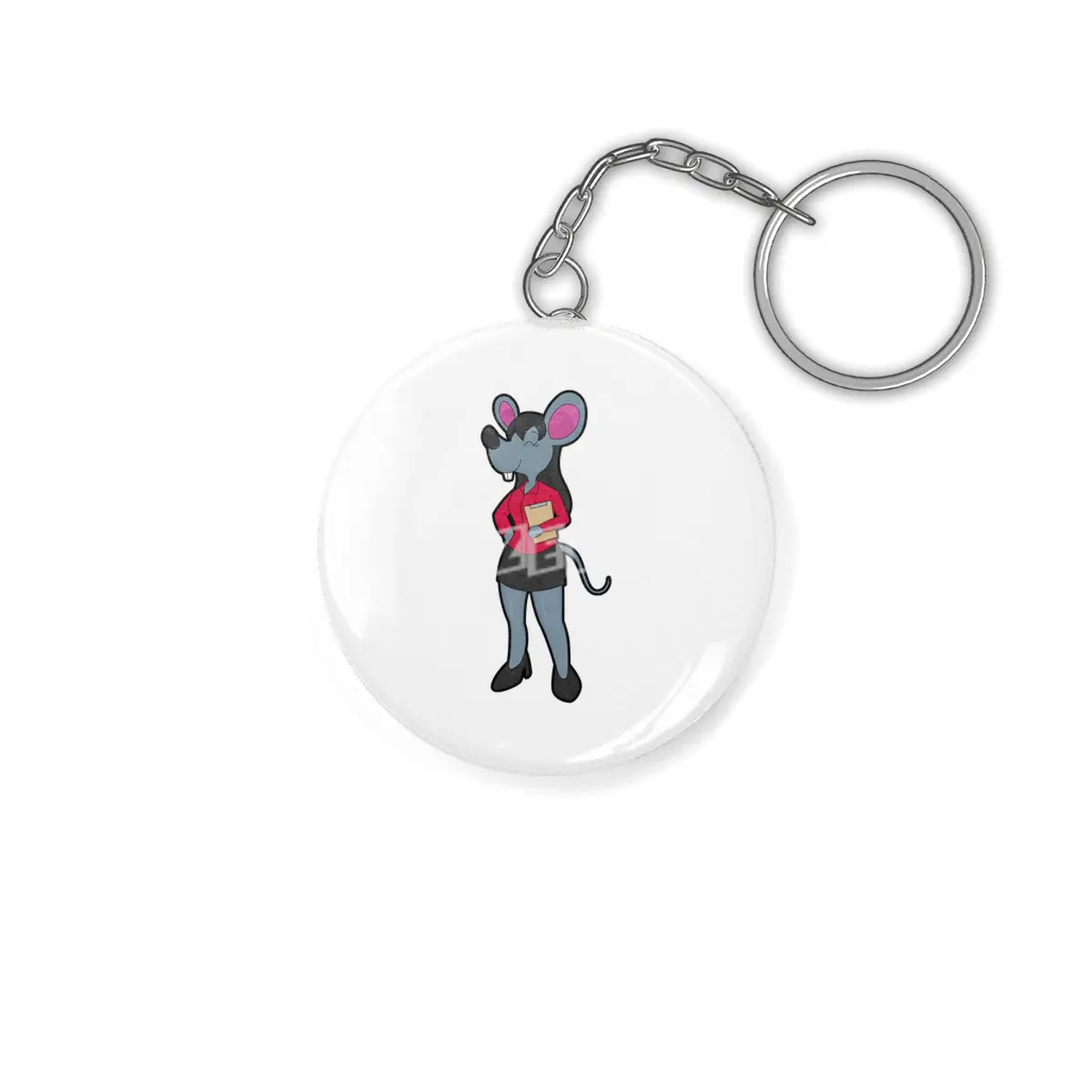 Mouse as Secretary with Notepad Anahtarlık