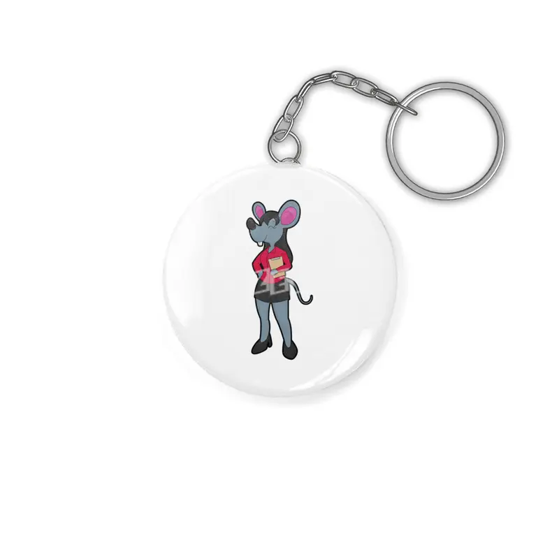 Mouse as Secretary with Notepad Anahtarlık