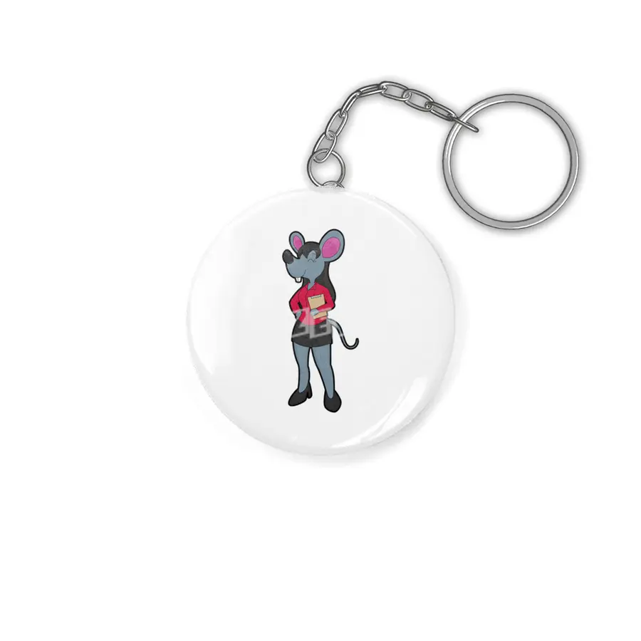 Mouse as Secretary with Notepad Anahtarlık