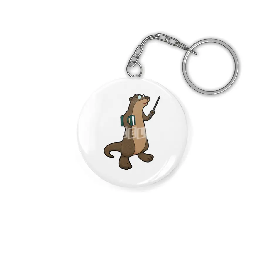 Otter as Teacher with Book & Pointer Anahtarlık