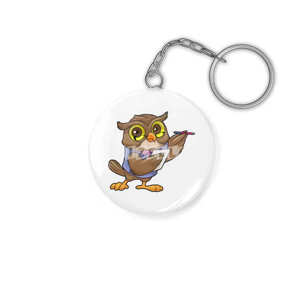 Owl as Secretary with Ballpoint pen & Note Anahtarlık